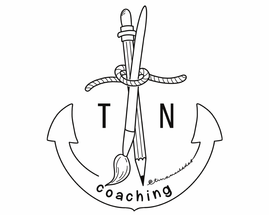 Tinas Logo: Coaching mit kreativem Anker